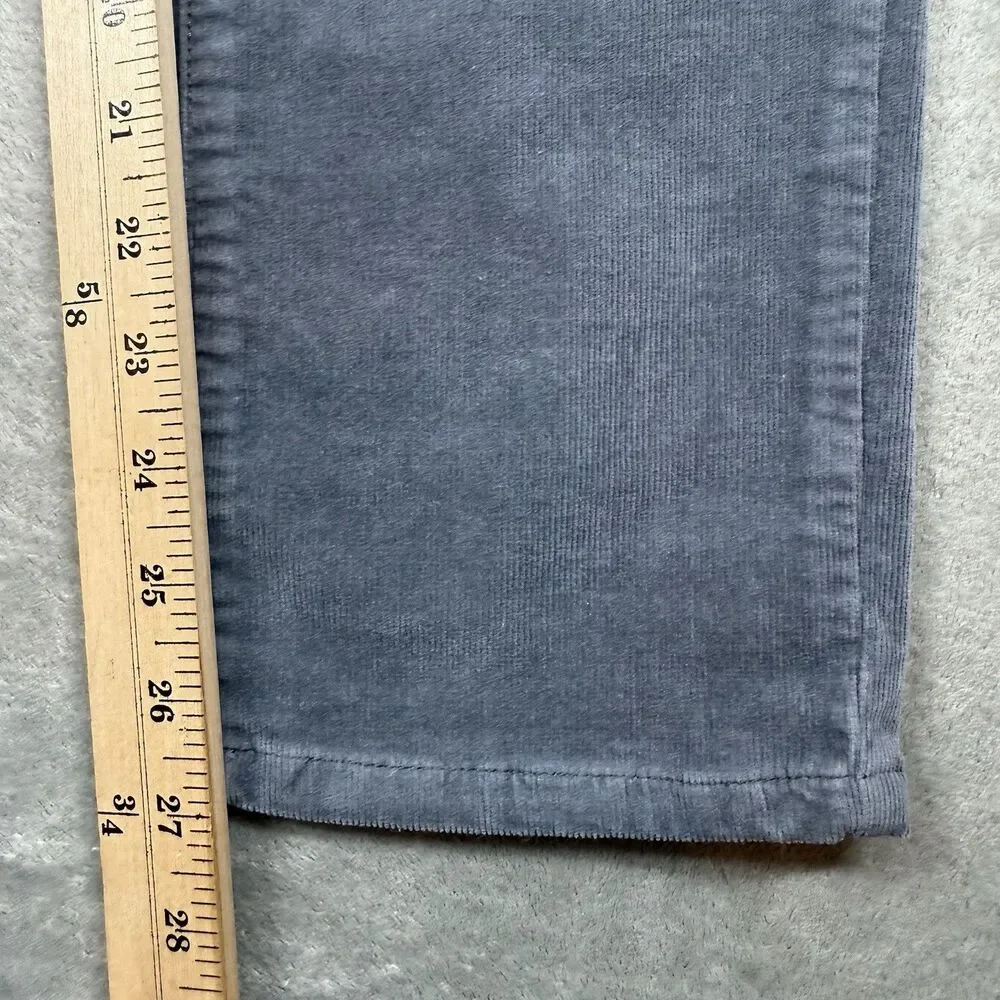 High Rise Straight Leg Velveteen Pant Solid Women’s 8P Grey Office Casual
